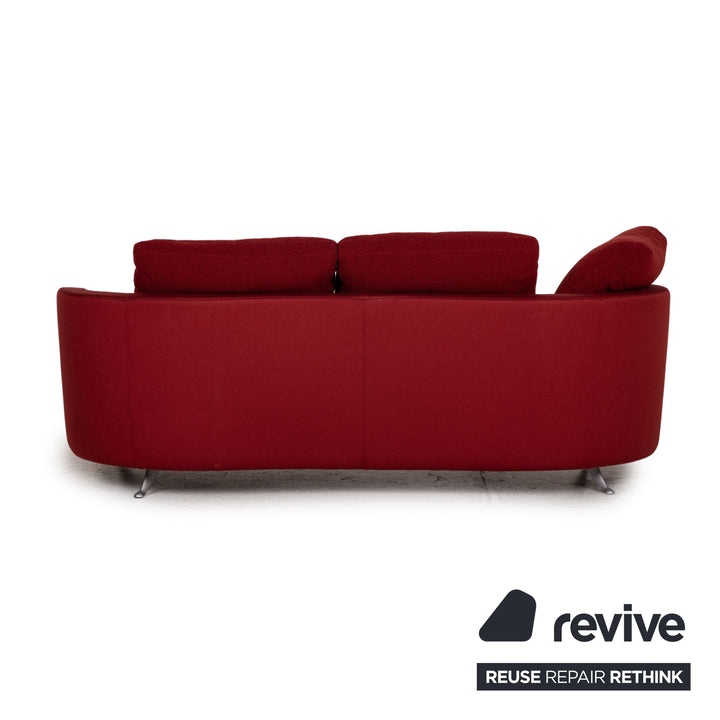Rolf Benz 2500 Stoff Sofa Rot Dreisitzer Couch