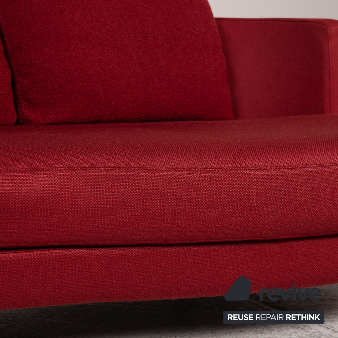 Rolf Benz 2500 Stoff Sofa Rot Dreisitzer Couch