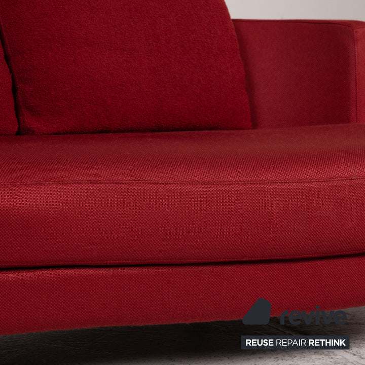 Rolf Benz 2500 Stoff Sofa Rot Dreisitzer Couch