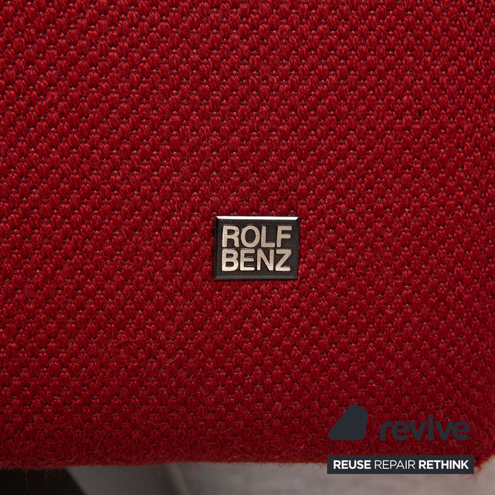 Rolf Benz 2500 Stoff Sofa Rot Dreisitzer Couch
