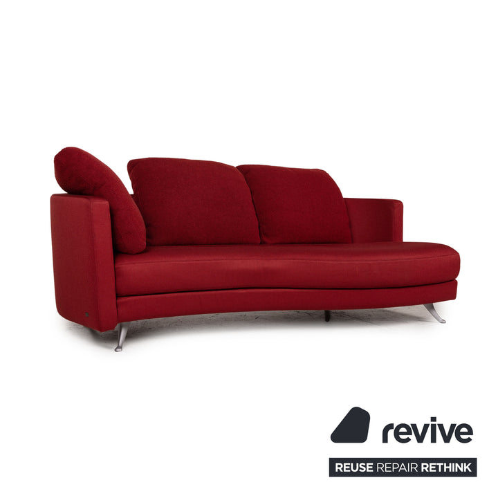 Rolf Benz 2500 Stoff Sofa Rot Dreisitzer Couch