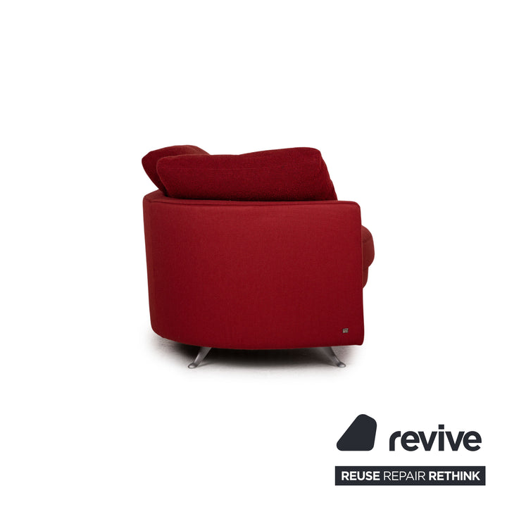 Rolf Benz 2500 Stoff Sofa Rot Dreisitzer Couch