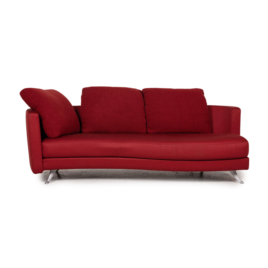 Rolf Benz 2500 Stoff Sofa Rot Dreisitzer Couch