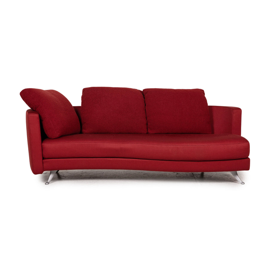 Rolf Benz 2500 Stoff Sofa Rot Dreisitzer Couch