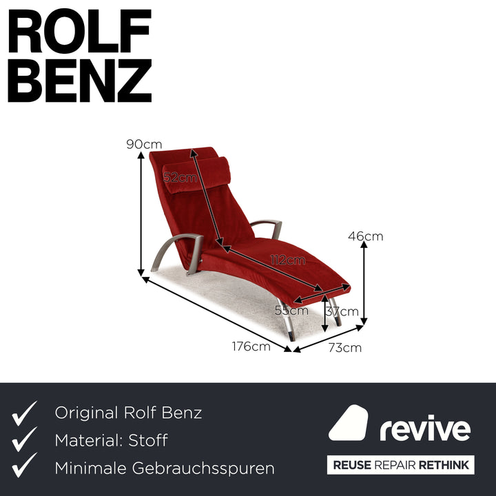 Rolf Benz 2600 Stoff Liege Rot Neubezug
