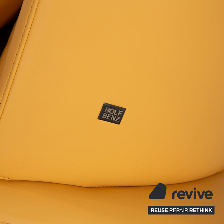 Rolf Benz 2800 Leather Lounger Yellow Two-seater couch