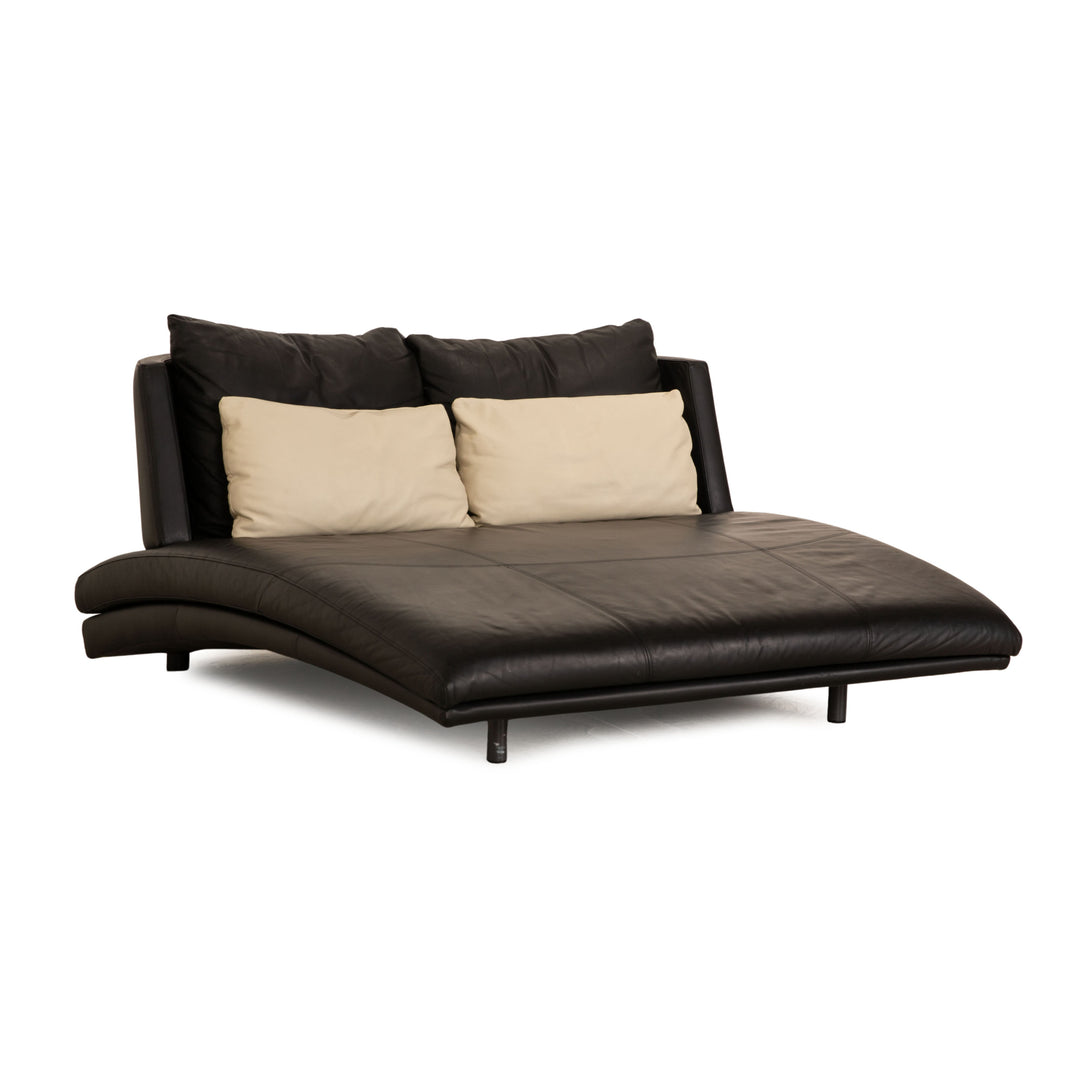 Rolf Benz 2800 leather lounger black double lounger