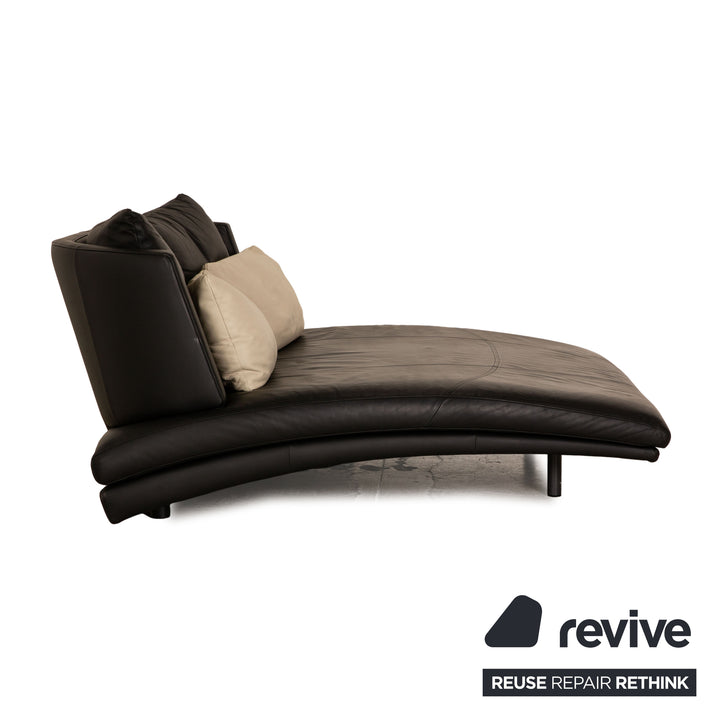 Rolf Benz 2800 leather lounger black double lounger