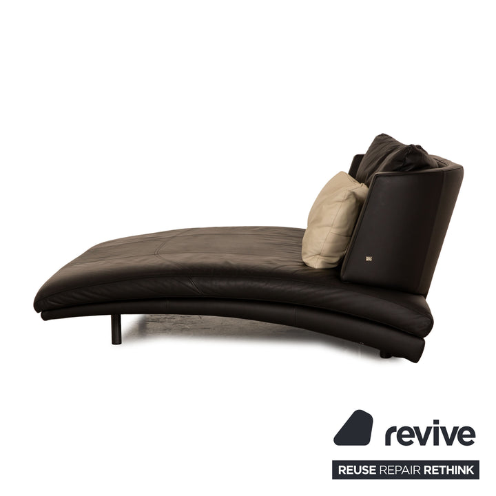 Rolf Benz 2800 leather lounger black double lounger