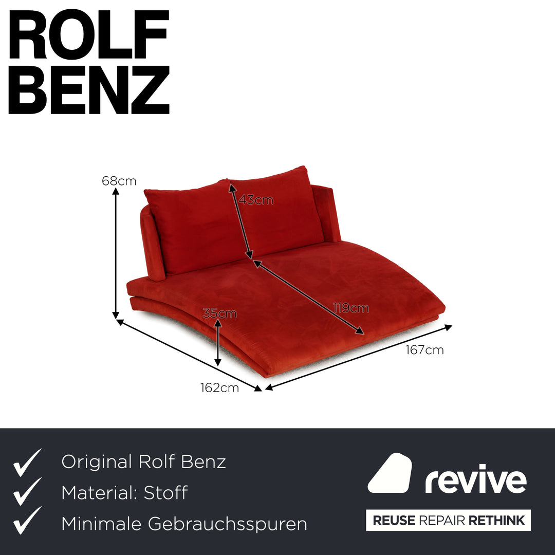 Rolf Benz 2800 Stoff Liege Longchair Rot