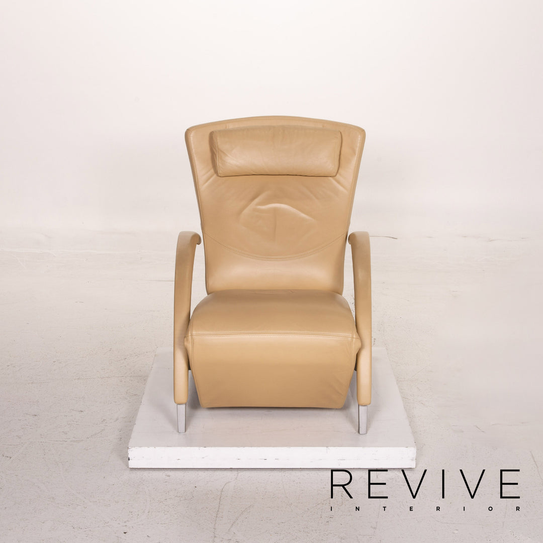 Rolf Benz 3100 Leder Sessel Beige Relaxfunktion Funktion Relaxsessel #15507