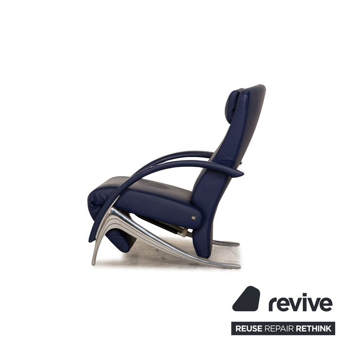 Rolf Benz 3100 Leder Sessel Blau manuelle Funktion