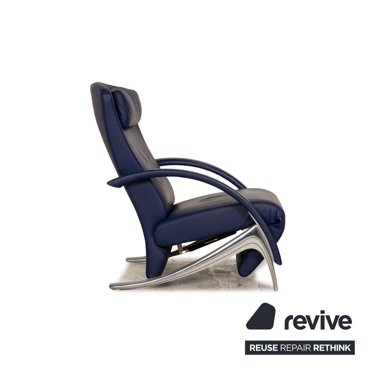 Rolf Benz 3100 Leder Sessel Blau manuelle Funktion