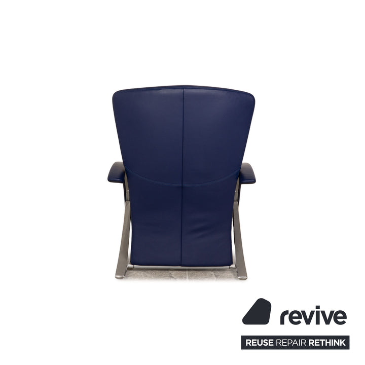 Rolf Benz 3100 Leder Sessel Blau manuelle Funktion
