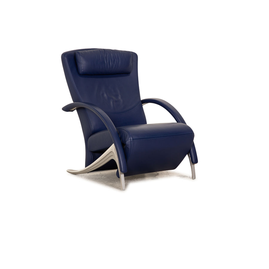 Rolf Benz 3100 Leder Sessel Blau manuelle Funktion