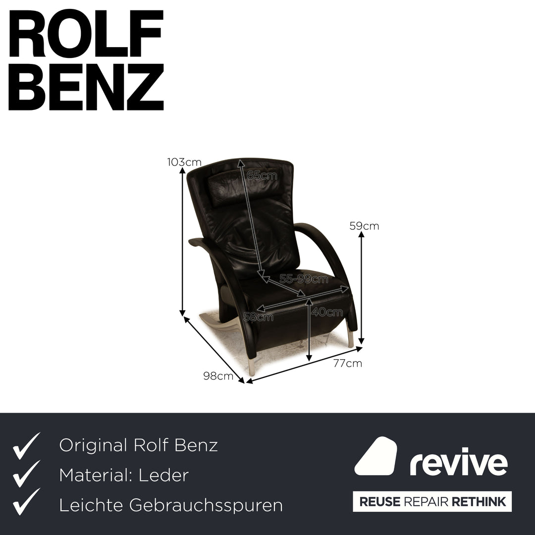 Rolf Benz 3100 Leather Armchair Black Function