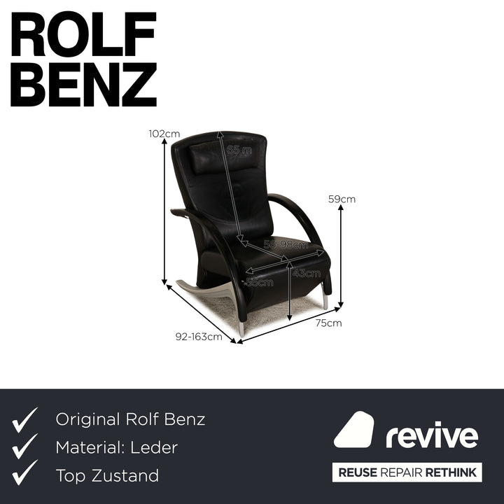 Rolf Benz 3100 Leder Sessel Schwarz Funktion