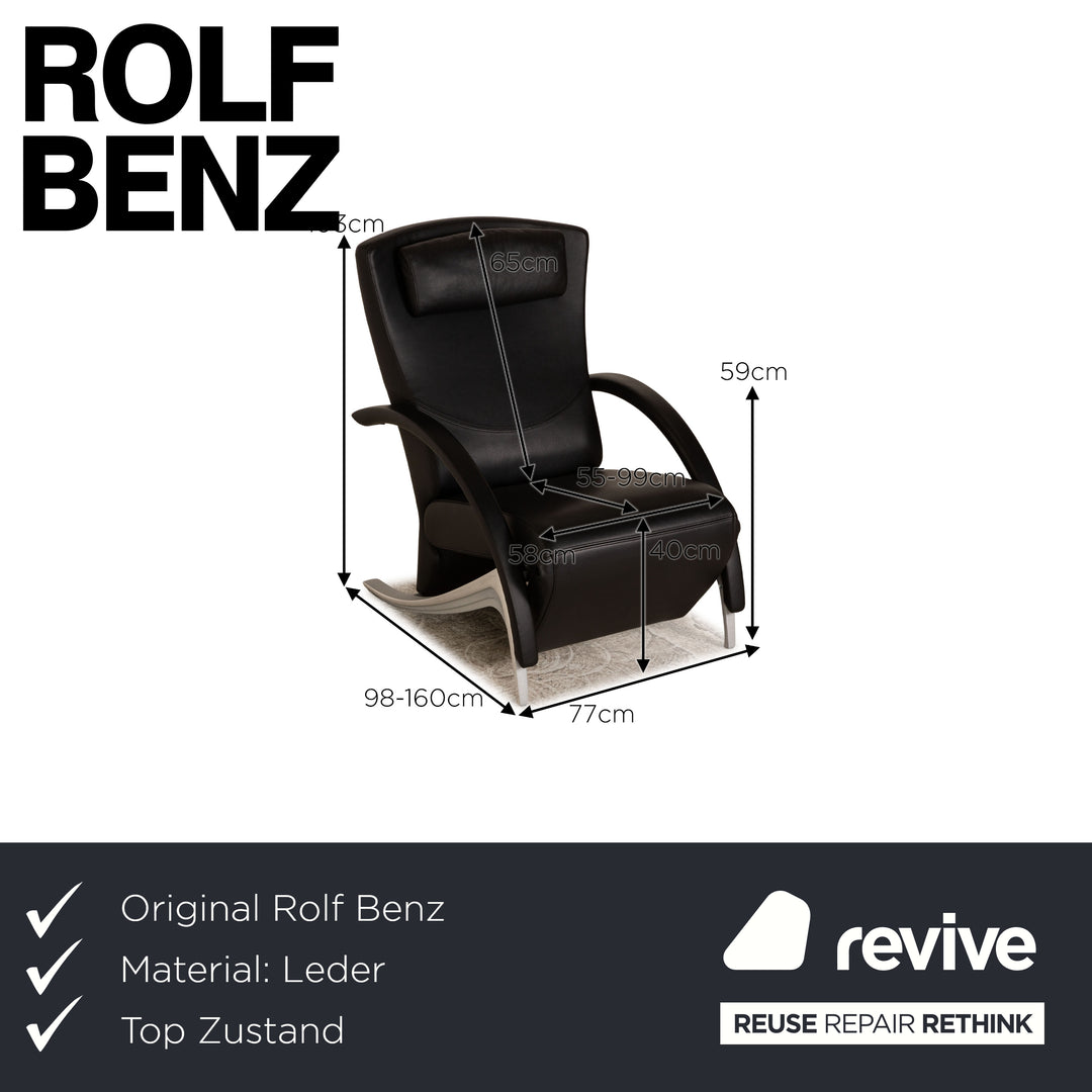 Rolf Benz 3100 Leather Armchair Black Function