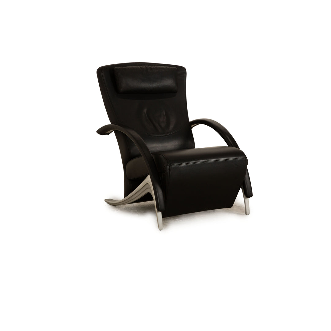 Rolf Benz 3100 Leather Armchair Black manual function