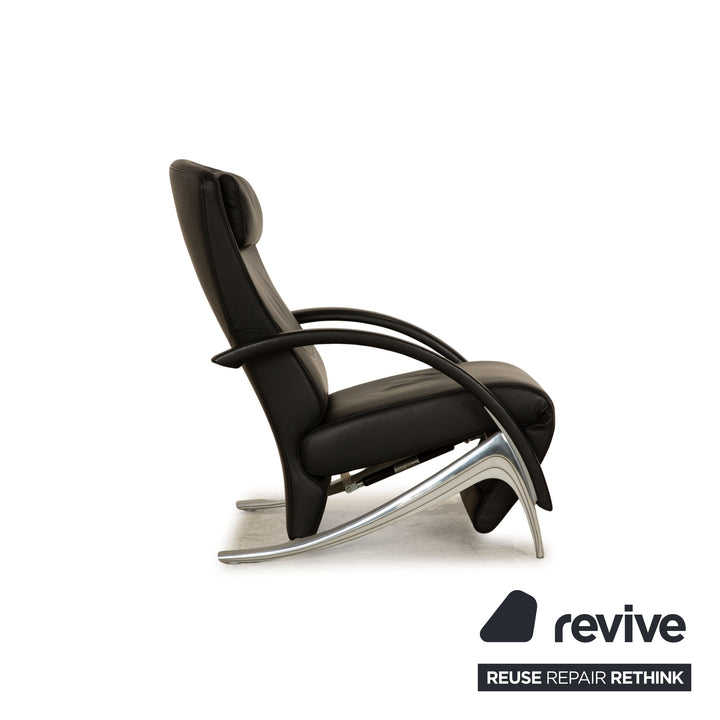 Rolf Benz 3100 Leather Armchair Black manual function