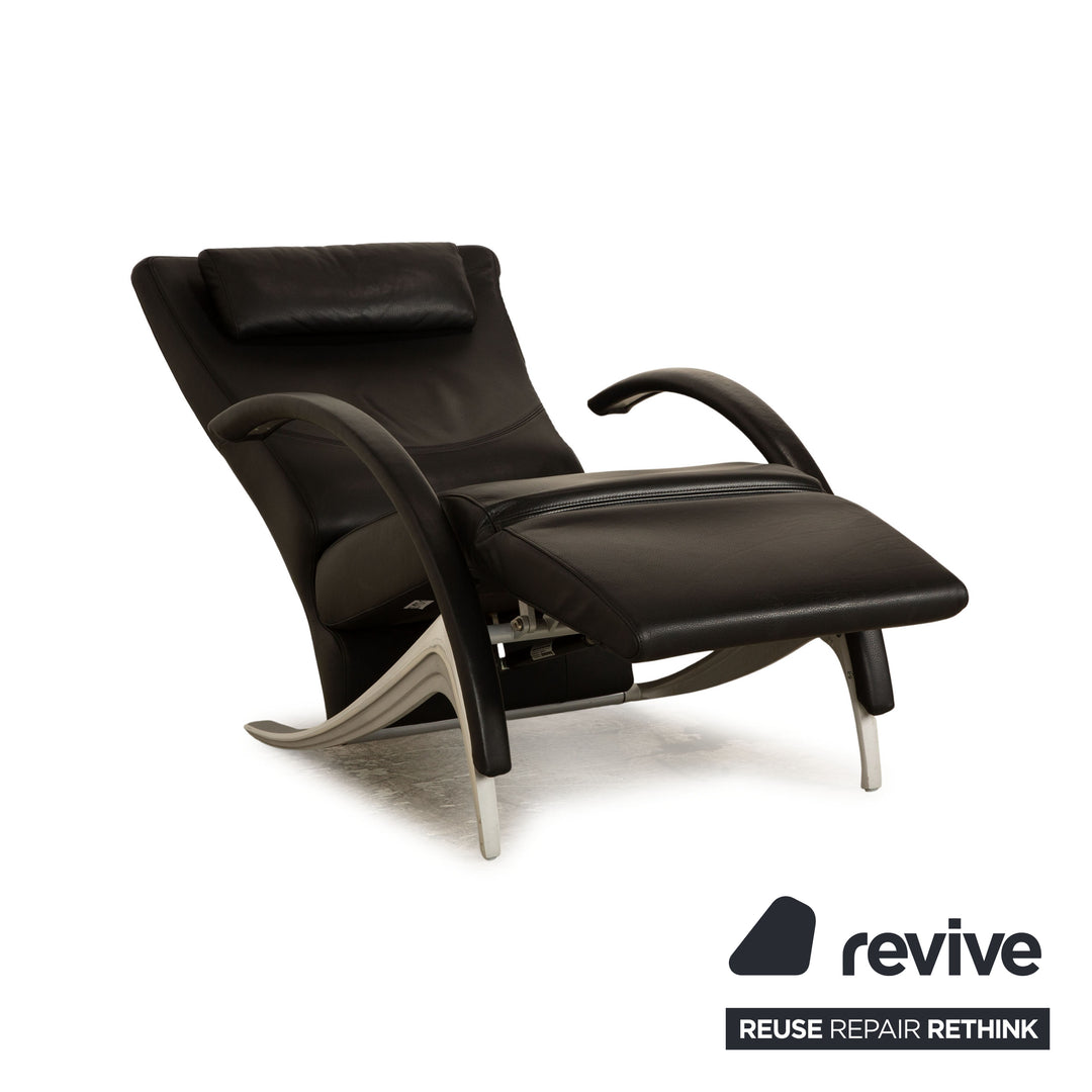 Rolf Benz 3100 Leather Armchair Black manual function