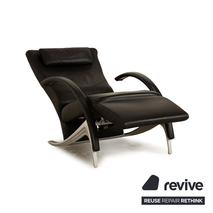 Rolf Benz 3100 Leather Armchair Black manual function