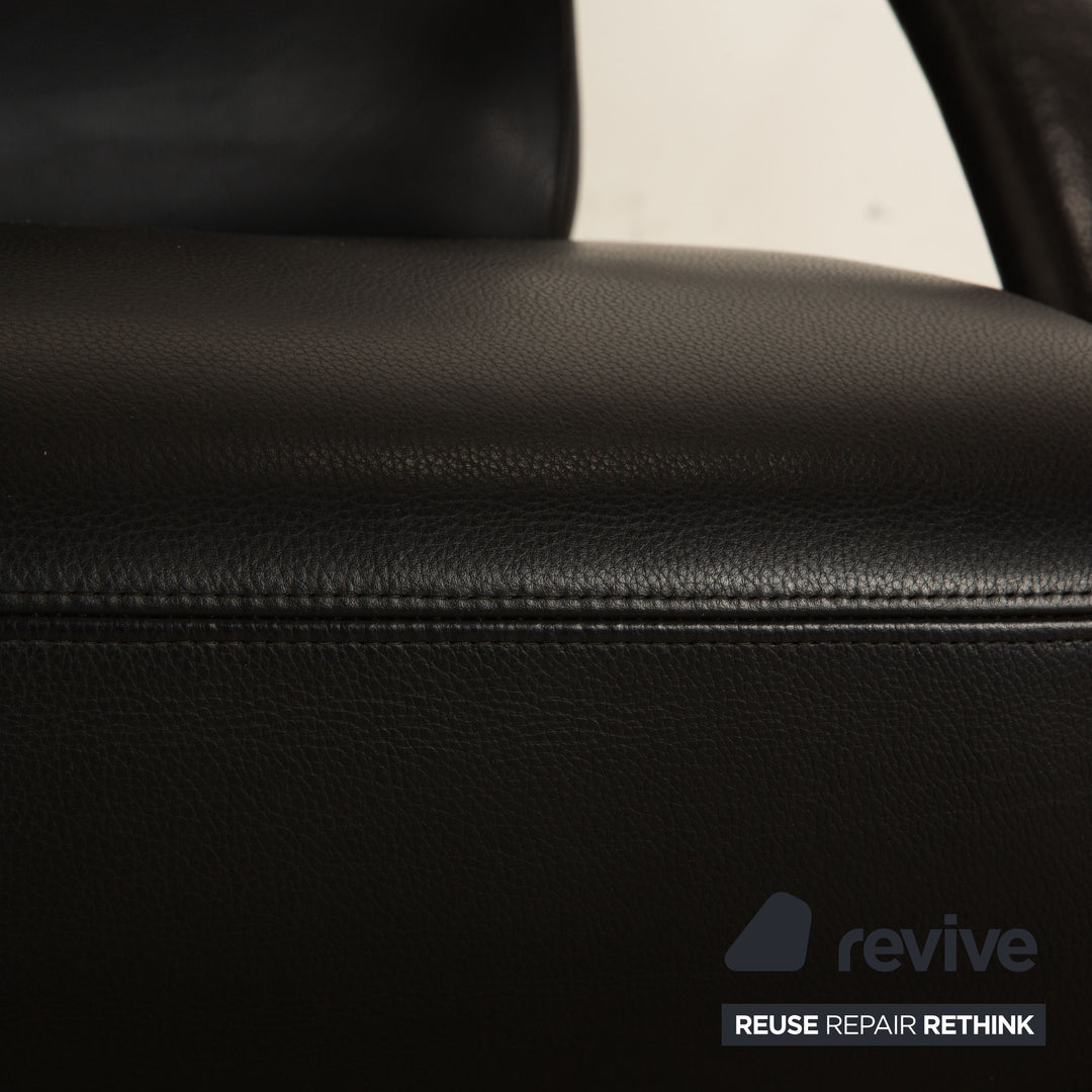 Rolf Benz 3100 Leather Armchair Black manual function