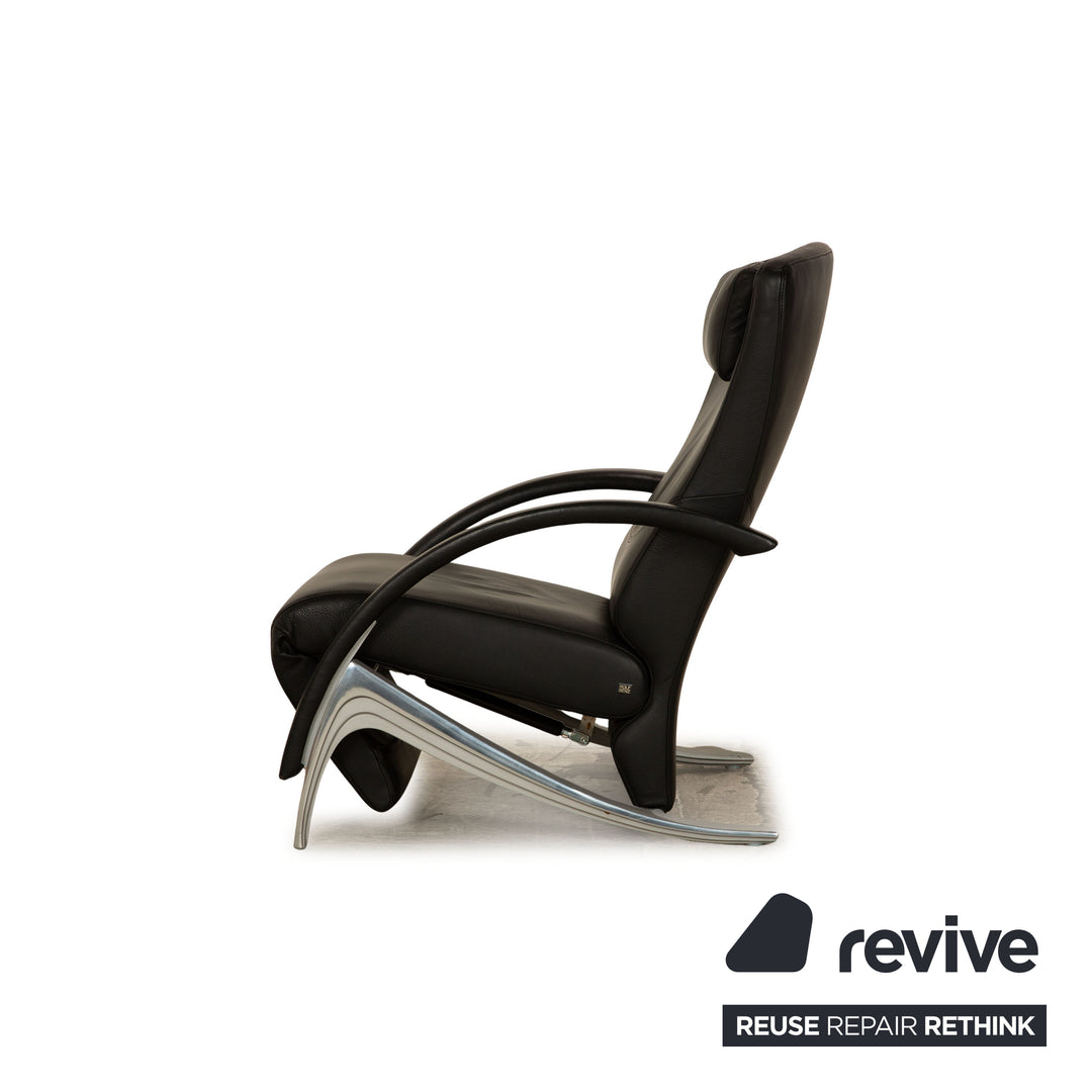 Rolf Benz 3100 Leather Armchair Black manual function