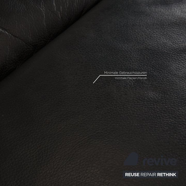 Rolf Benz 318 Linea Leder Dreisitzer Schwarz Sofa Couch