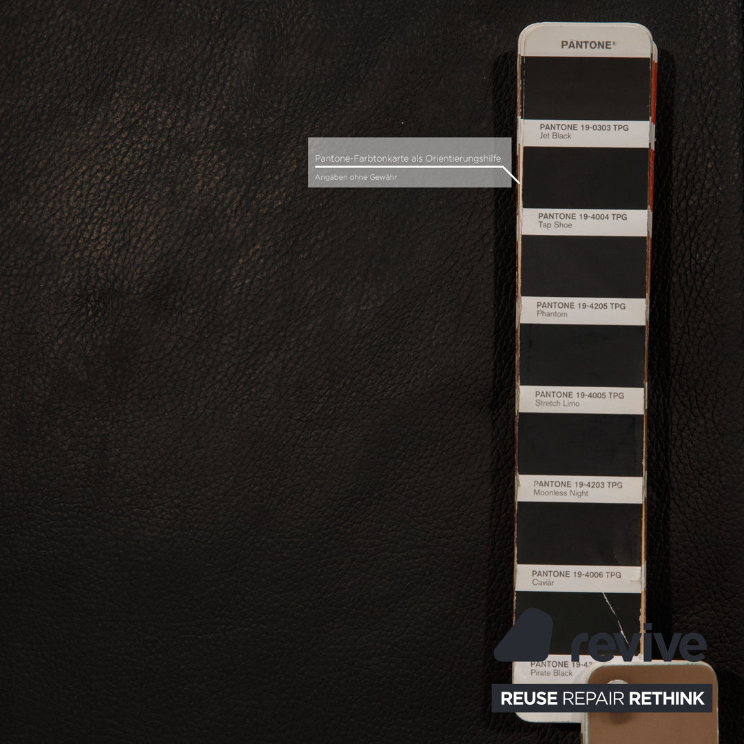 Rolf Benz 318 Linea Leder Dreisitzer Schwarz Sofa Couch