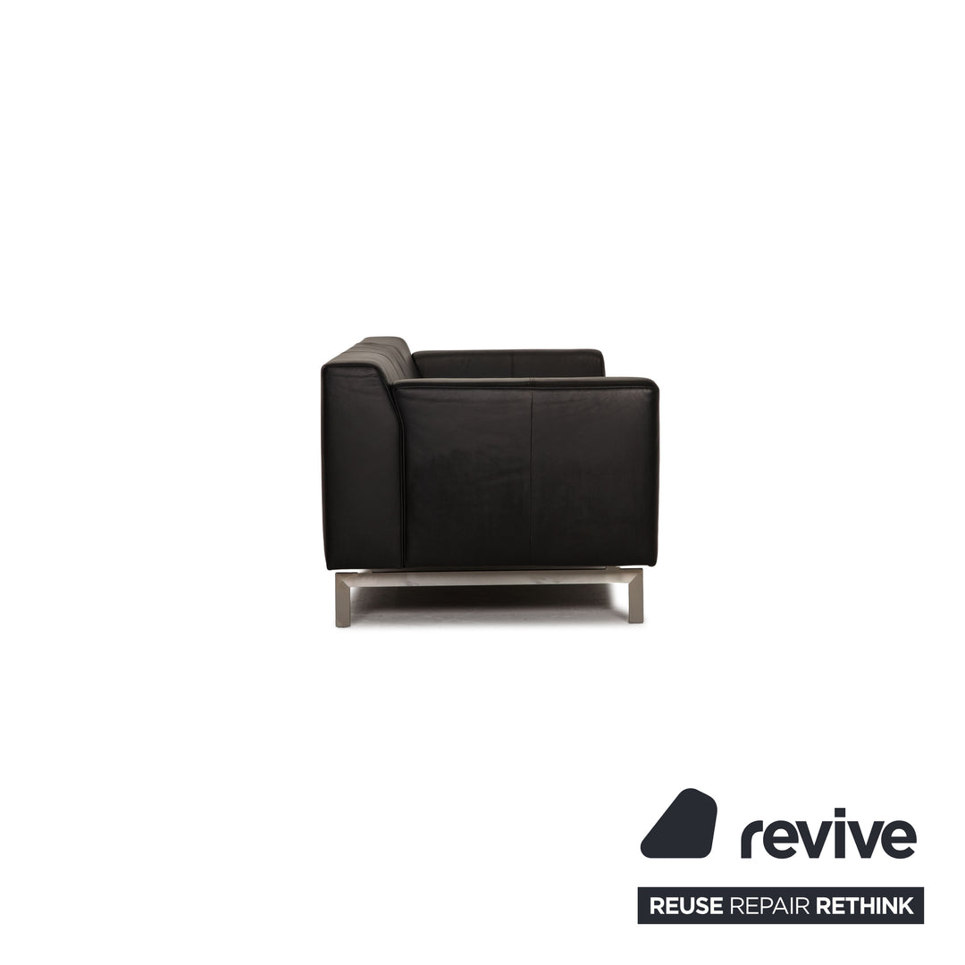 Rolf Benz 318 Linea Leder Dreisitzer Schwarz Sofa Couch