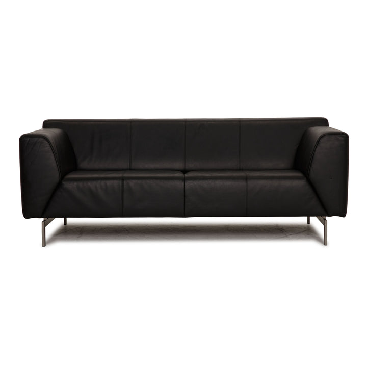 Rolf Benz 318 Linea Leder Dreisitzer Schwarz Sofa Couch