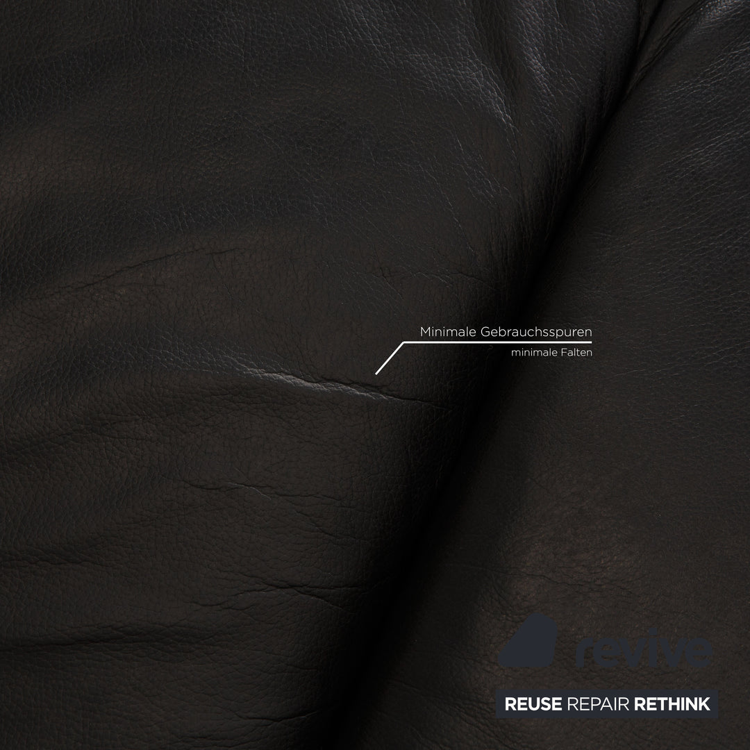 Rolf Benz 318 Linea Leder Dreisitzer Schwarz Sofa Couch
