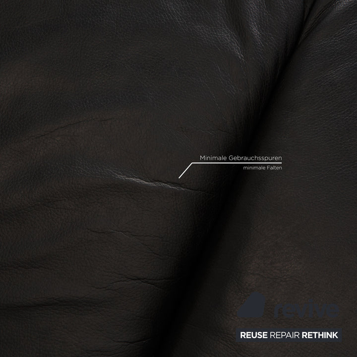 Rolf Benz 318 Linea Leder Dreisitzer Schwarz Sofa Couch