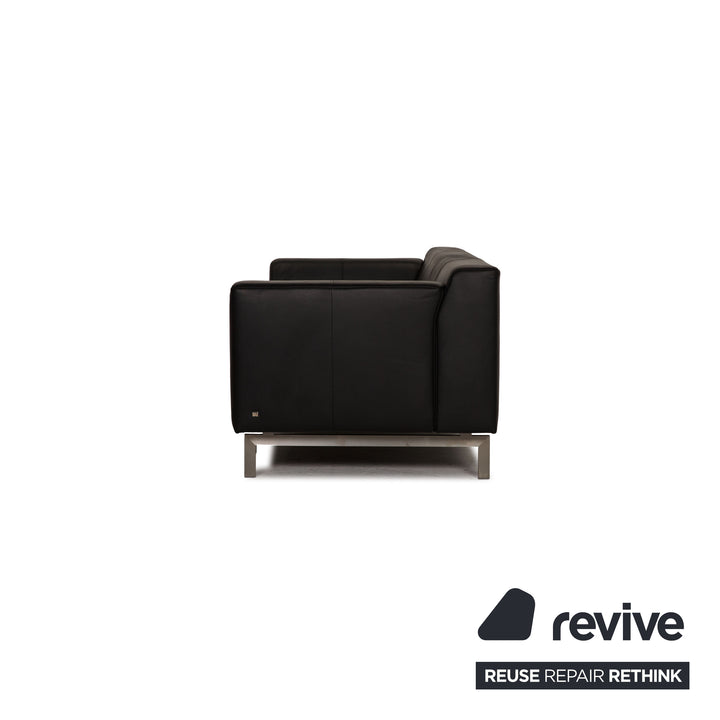 Rolf Benz 318 Linea Leder Dreisitzer Schwarz Sofa Couch