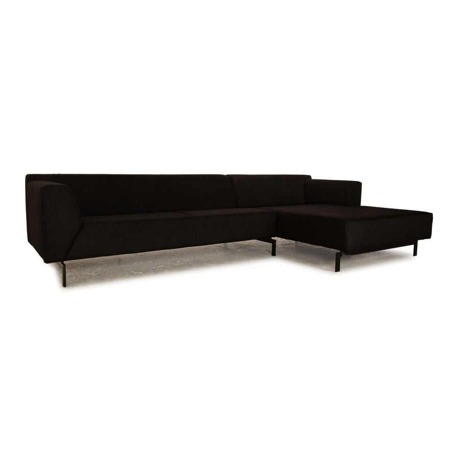 Rolf Benz 318 Linea Fabric Corner Sofa Black Recamiere Right Sofa Couch