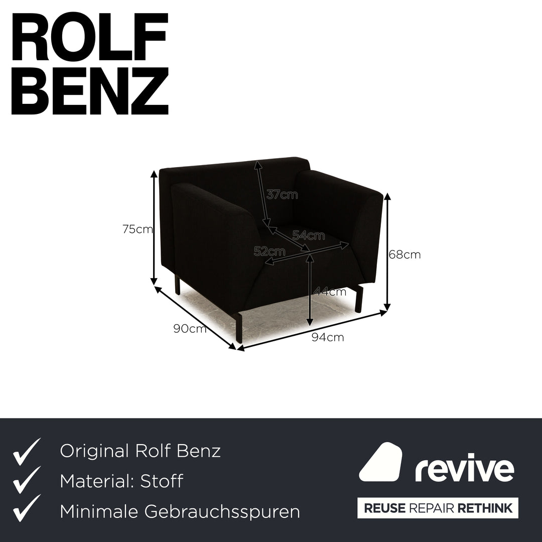 Rolf Benz 318 Linea Stoff Sessel Schwarz