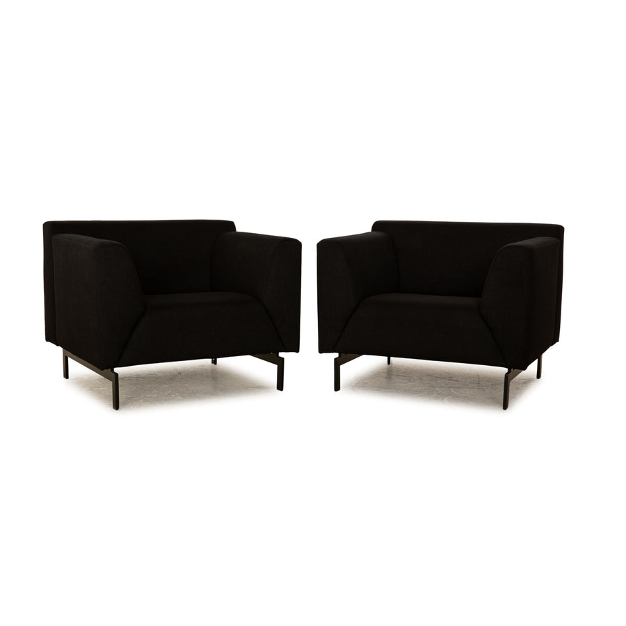 Rolf Benz 318 Linea fabric armchair black