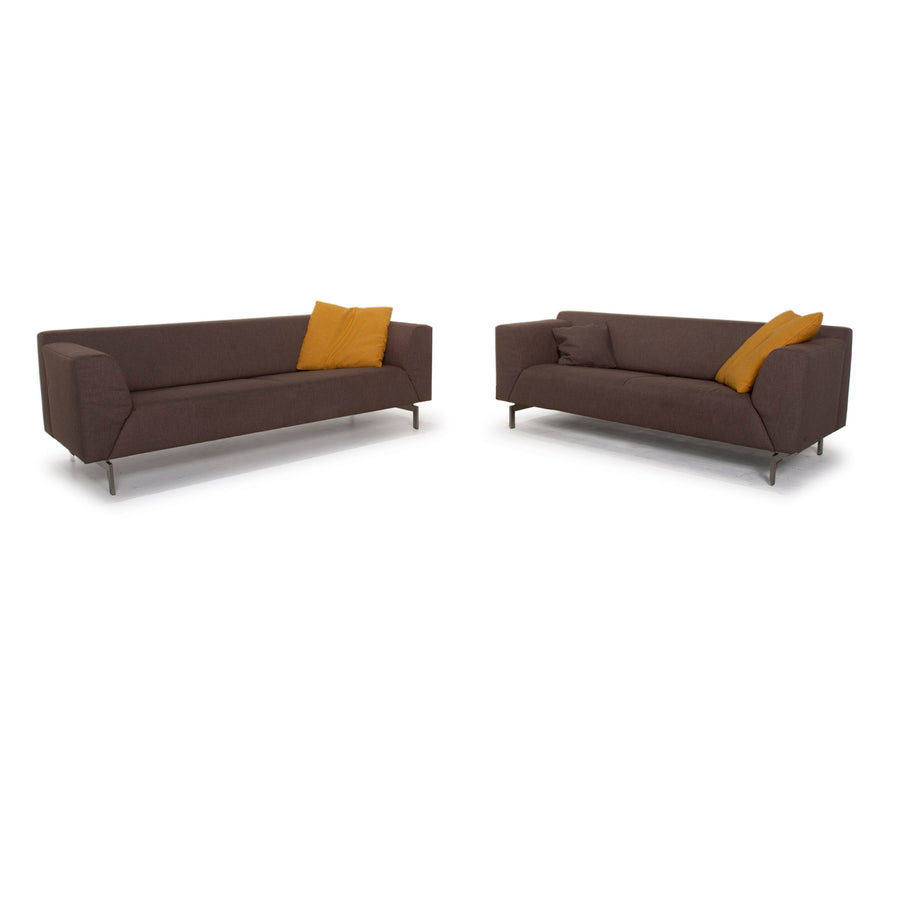 Rolf Benz 318 Linea fabric sofa set gray 1x three-seater 1x two-seater #15457