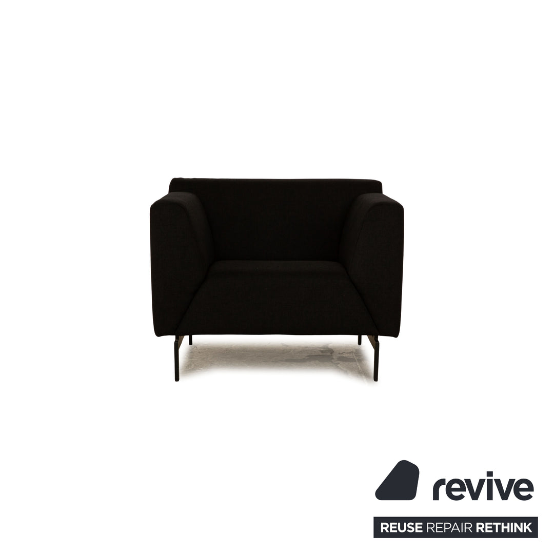 Rolf Benz 318 Linea Stoff Sofa Garnitur Schwarz Ecksofa Zweisitzer 2x Sessel