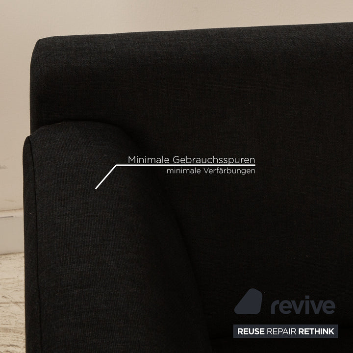 Rolf Benz 318 Linea Stoff Sofa Garnitur Schwarz Ecksofa Zweisitzer 2x Sessel