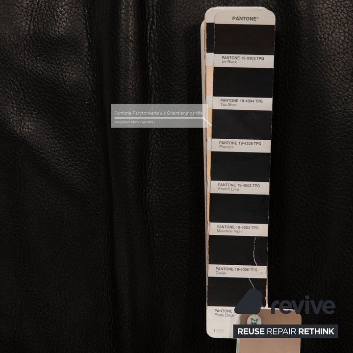 Rolf Benz 322 three-seater leather sofa black couch