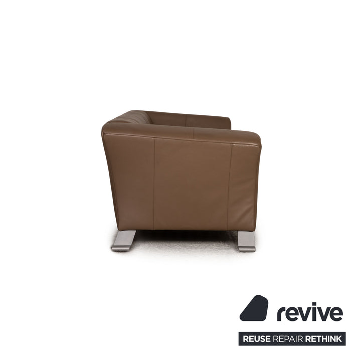 Rolf Benz 322 leather three-seater brown taupe sofa couch