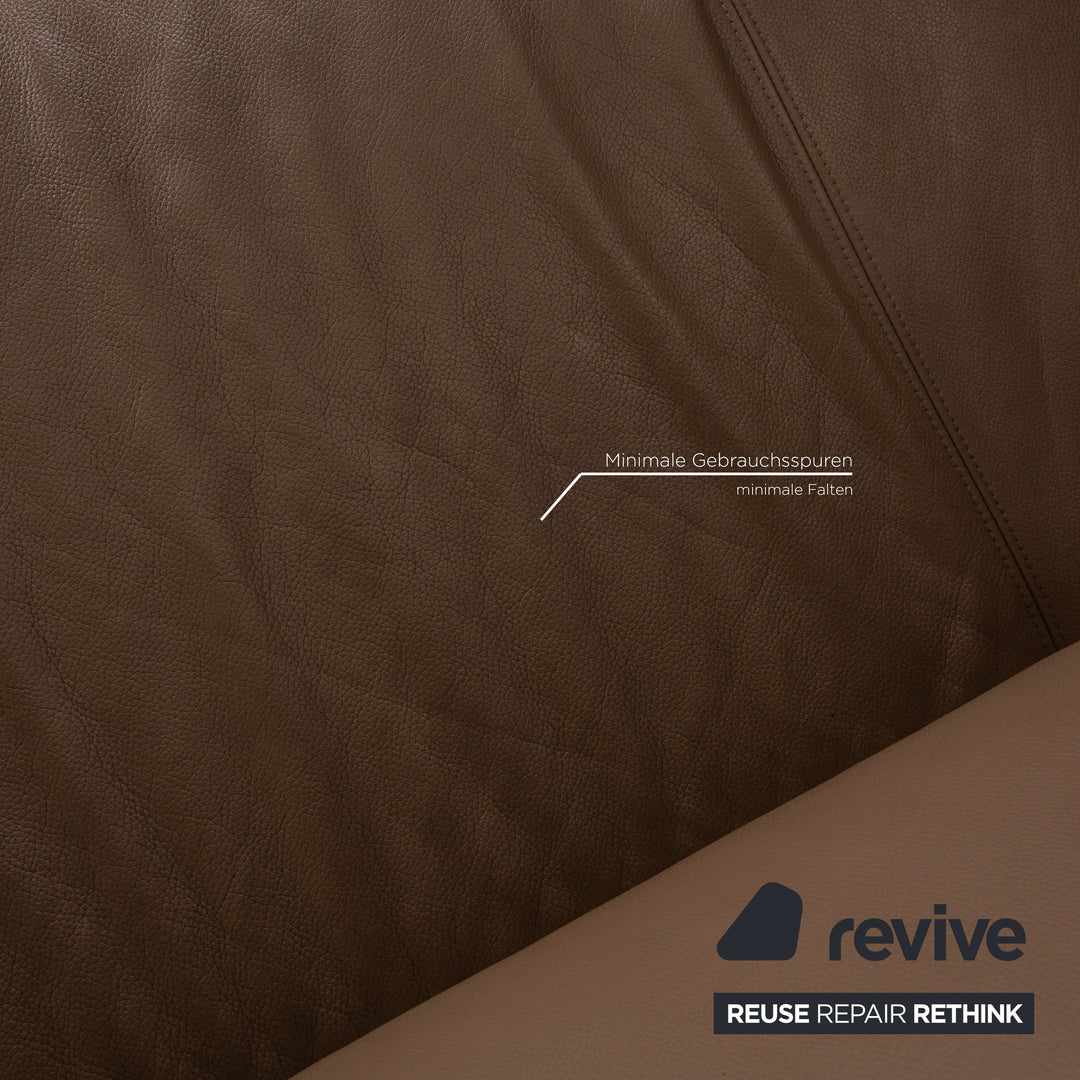 Rolf Benz 322 leather three-seater brown taupe sofa couch