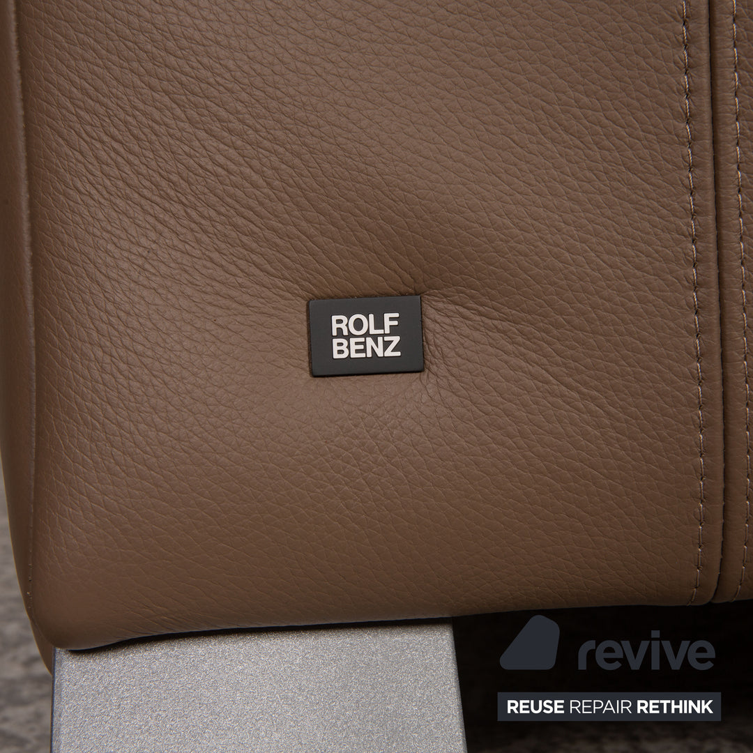 Rolf Benz 322 leather three-seater brown taupe sofa couch