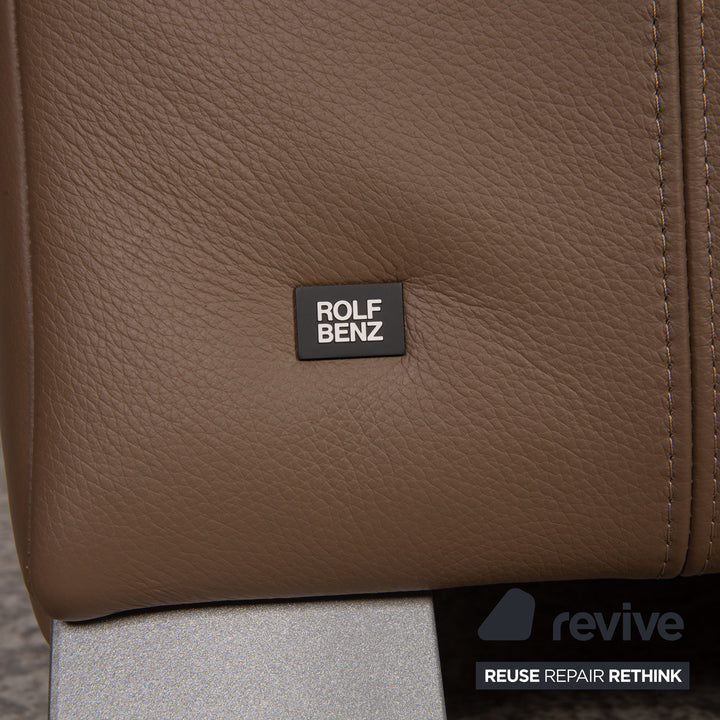 Rolf Benz 322 leather three-seater brown taupe sofa couch