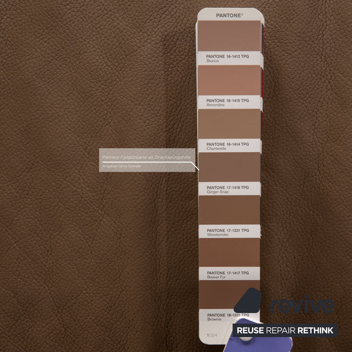 Rolf Benz 322 leather three-seater brown taupe sofa couch