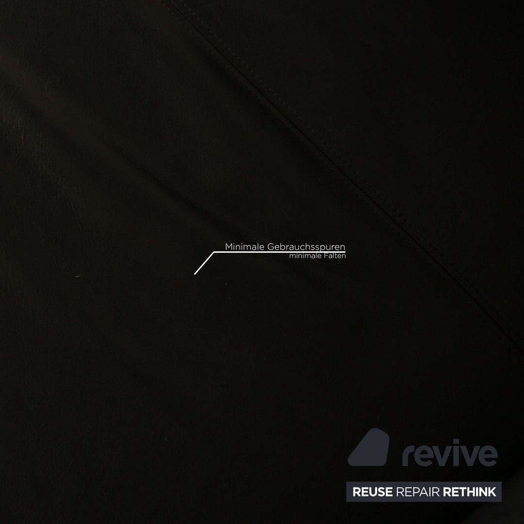 Rolf Benz 322 leather three-seater black sofa couch