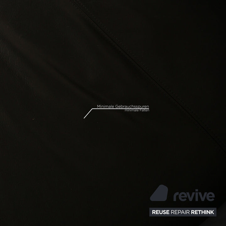 Rolf Benz 322 leather three-seater black sofa couch