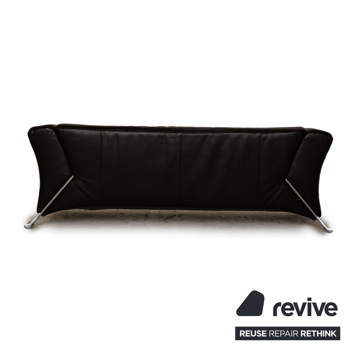 Rolf Benz 322 leather three-seater black sofa couch